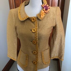 Vintage MOSCHINO cheap and chic gold  raffia embellished jacket